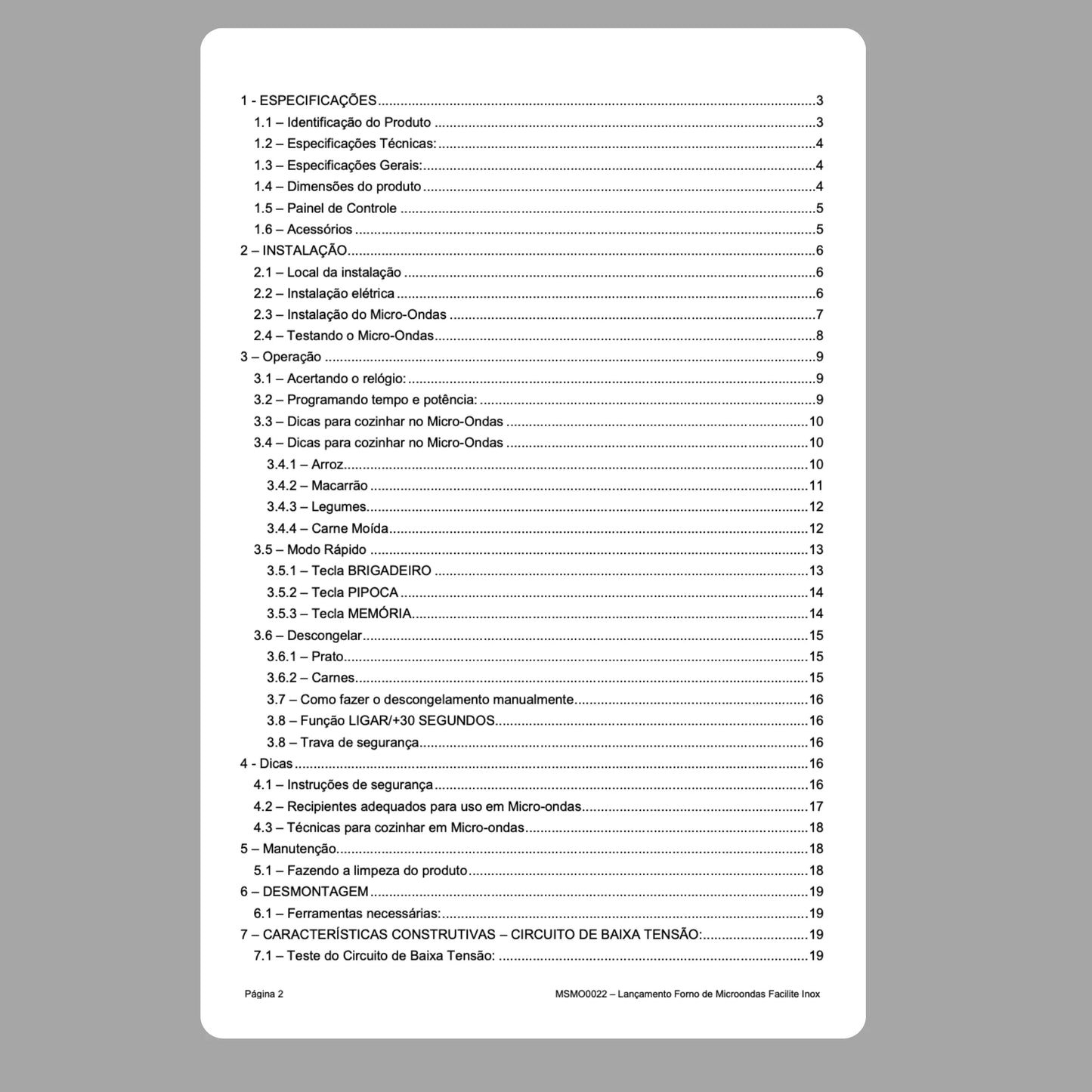 Manual Técnico de Serviços Micro-ondas Consul CMY34AR - Baixar PDF