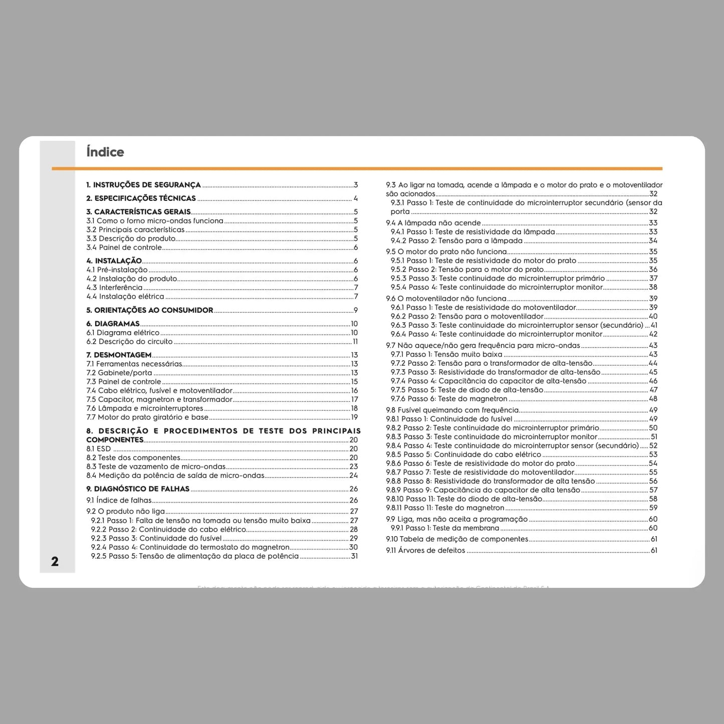 Manual Técnico de Serviços Micro-ondas Continental MC21B - Baixar PDF Continental