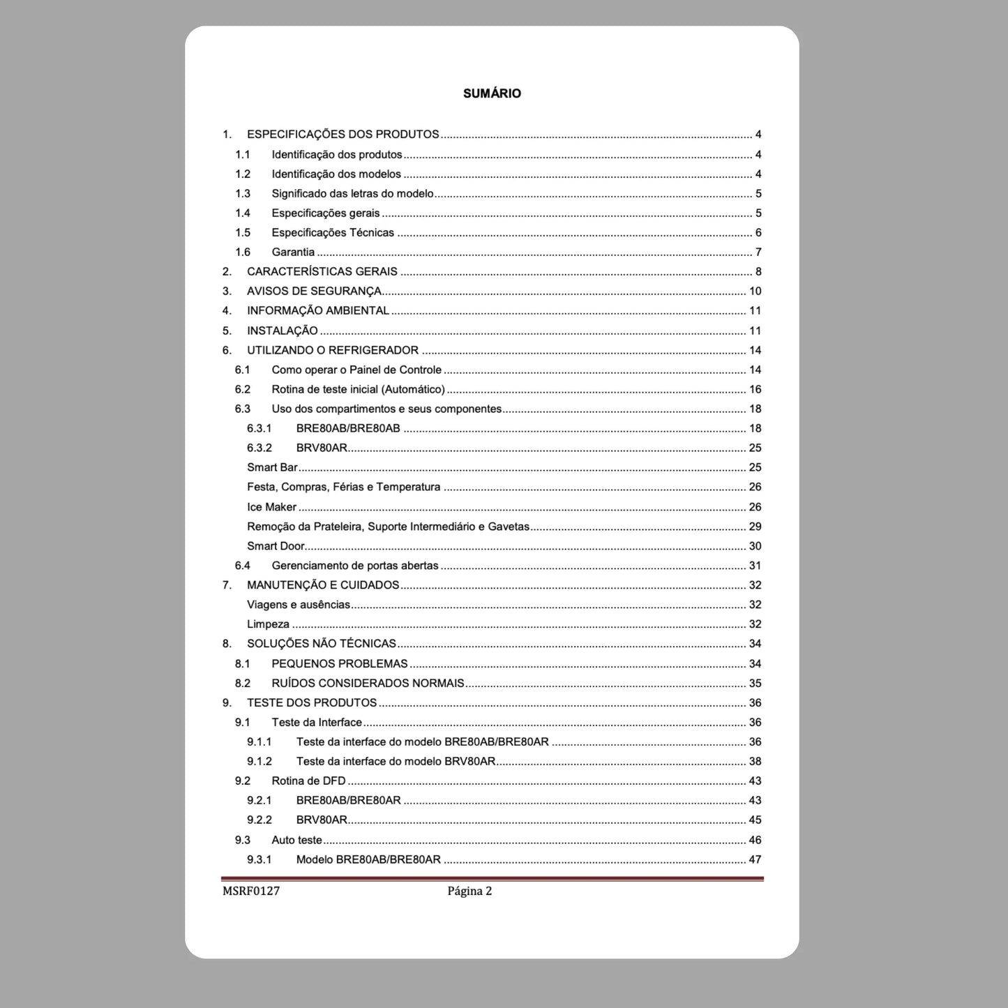 Manual Técnico de Serviços Refrigerador Brastemp BRE80AB/AR, BRV80AR - Baixar PDF
