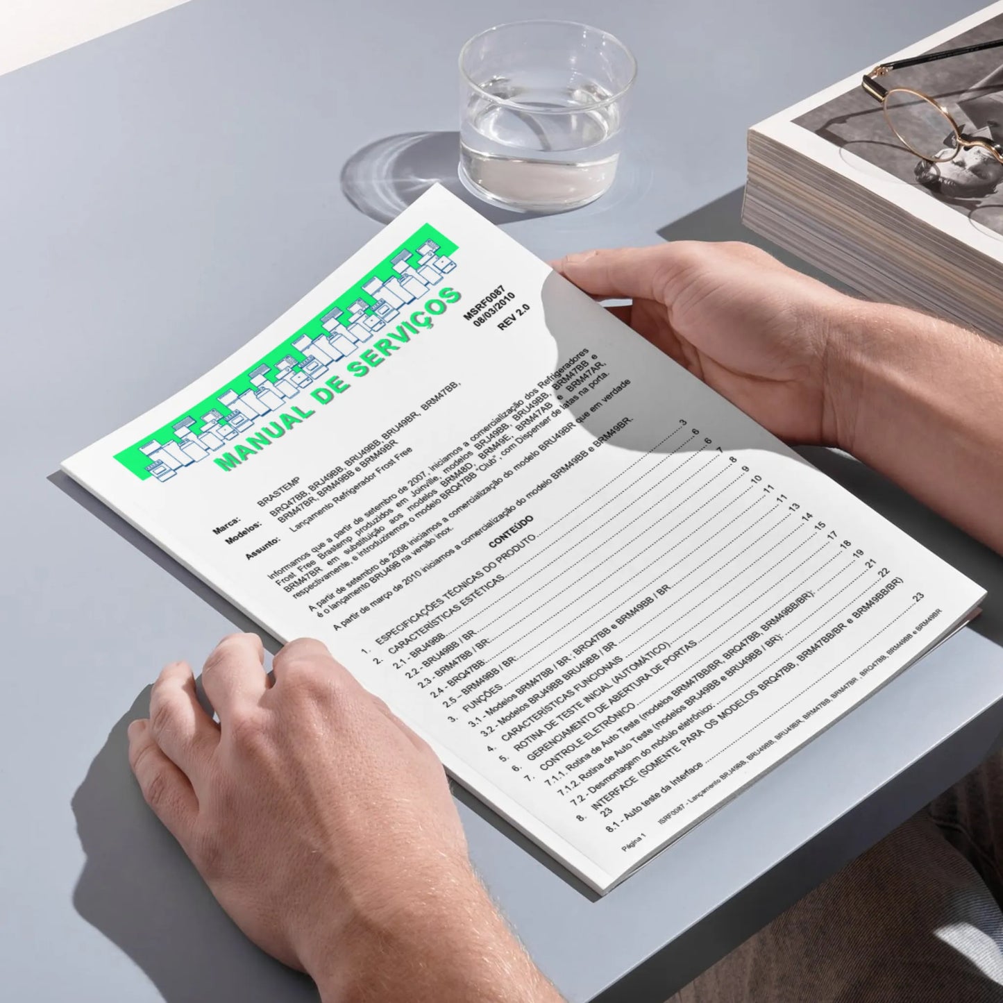 Manual Técnico de Serviços Refrigerador Brastemp BRQ47BB, BRJ49BB, BRU49BB, BRM47BB, BRM49BB - Baixar PDF