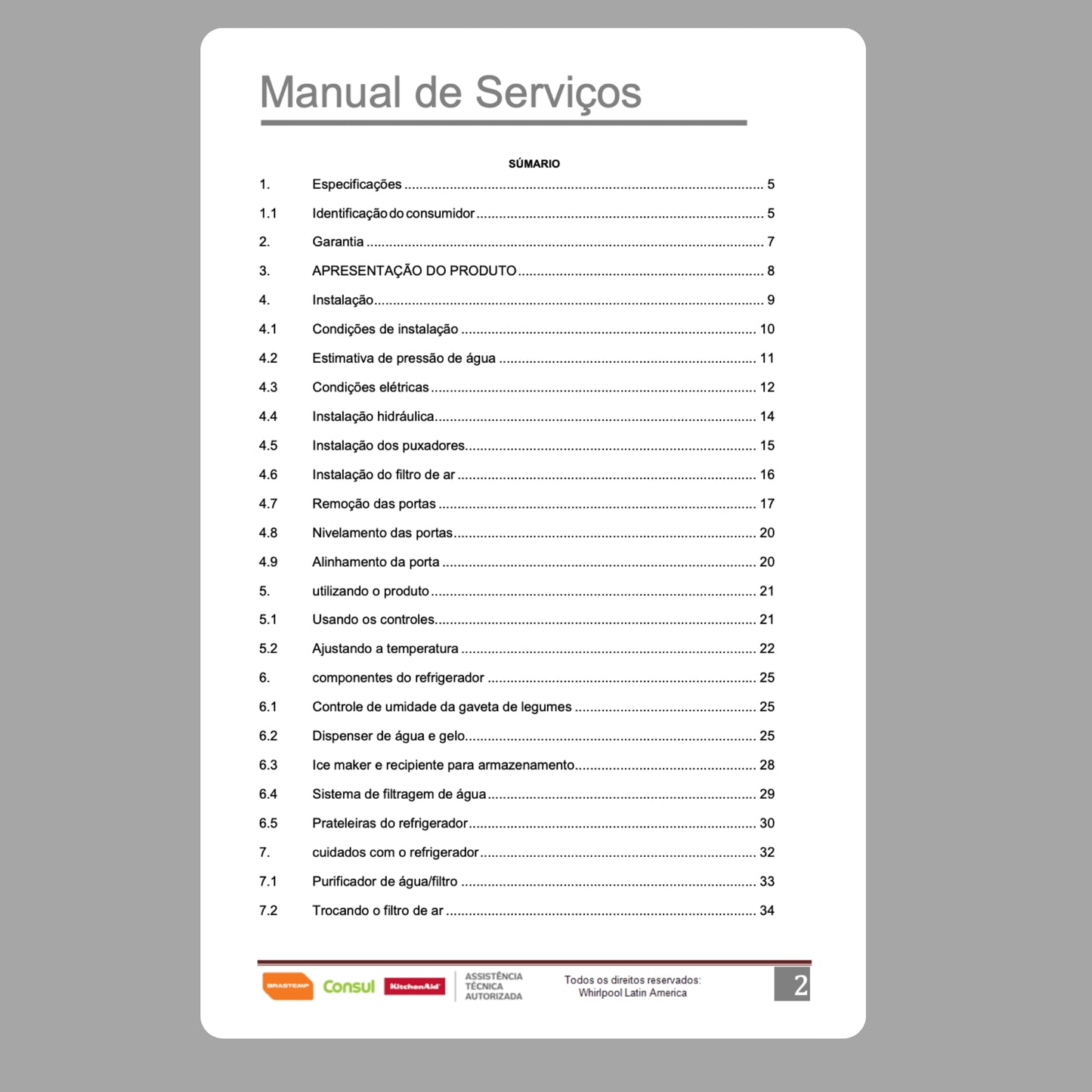 Manual Técnico de Serviços Refrigerador Brastemp BRS75BR - Baixar PDF