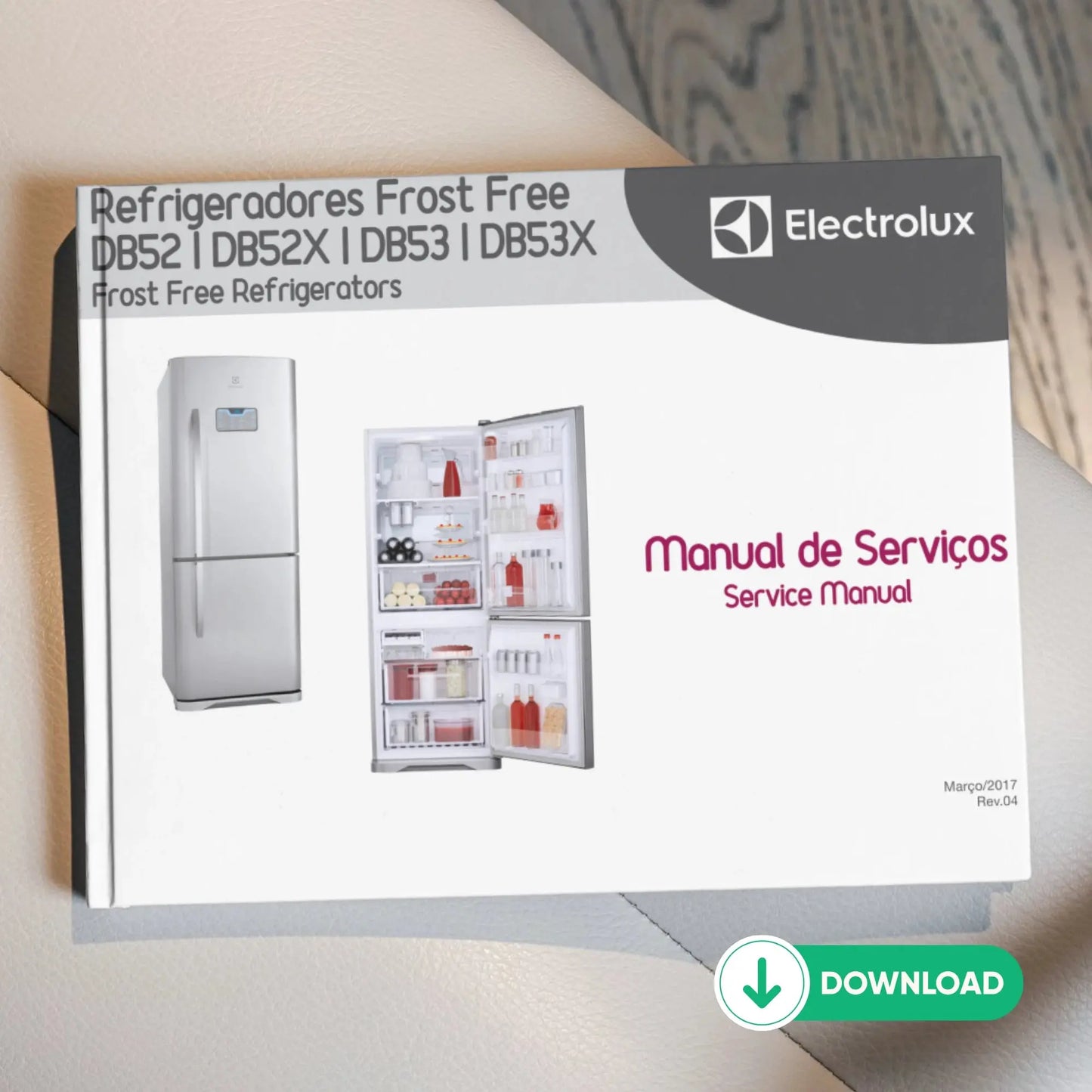 Manual Técnico de Serviços Refrigerador Electrolux BB52, BB52X, BD53, BD53X - Baixar PDF Electrolux