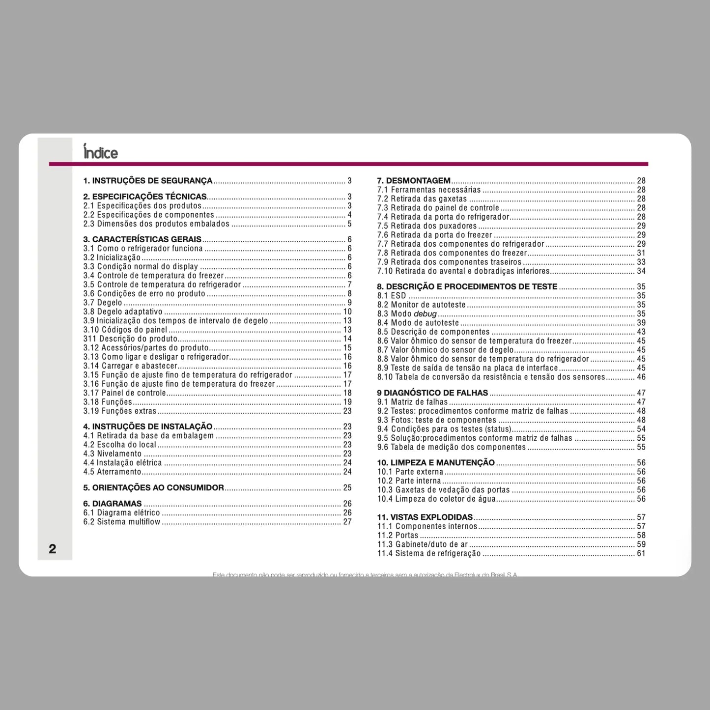 Manual Técnico de Serviços Refrigerador Electrolux BB52, BB52X, BD53, BD53X - Baixar PDF Electrolux