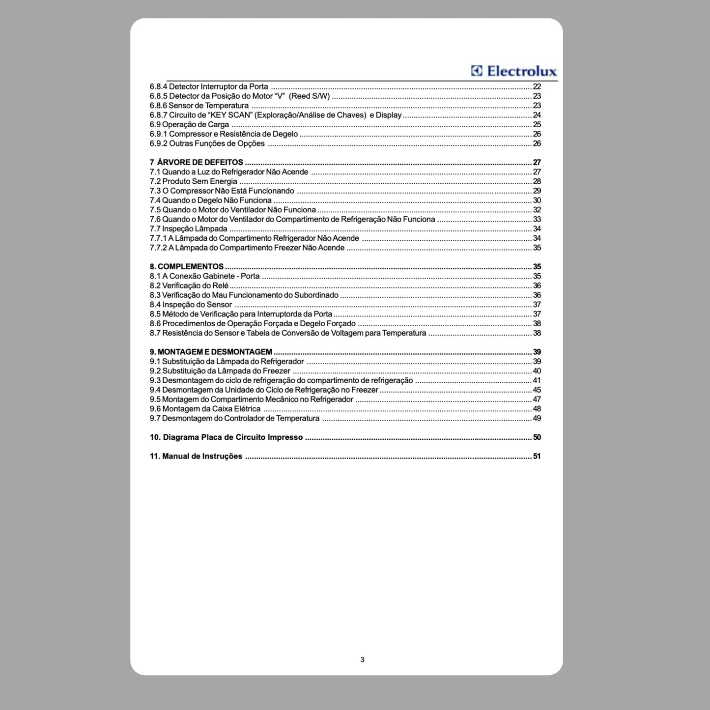 Manual Técnico de Serviços Refrigerador Electrolux DB580 Electrolux