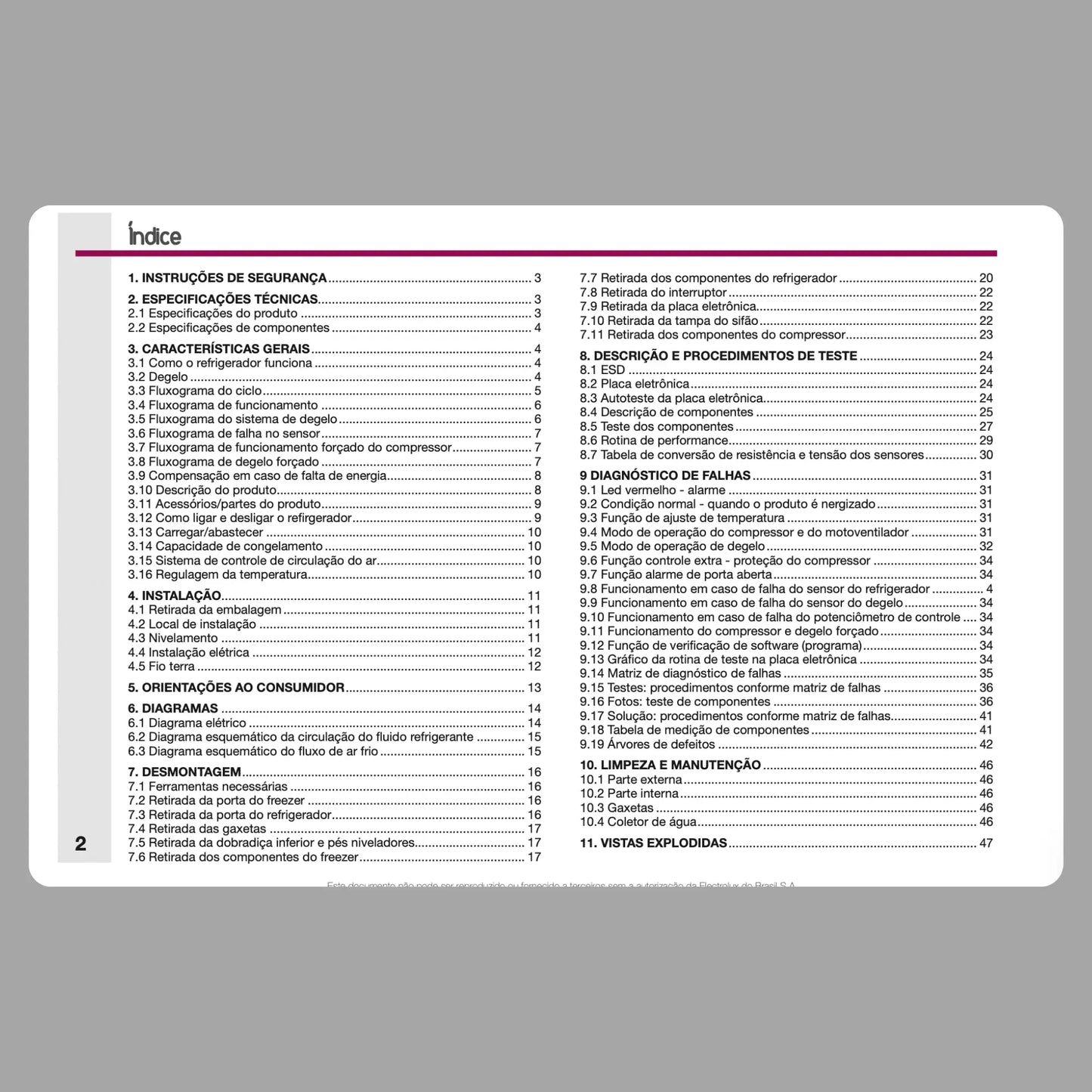 Manual Técnico de Serviços Refrigerador Electrolux DF35A - Baixar PDF Electrolux