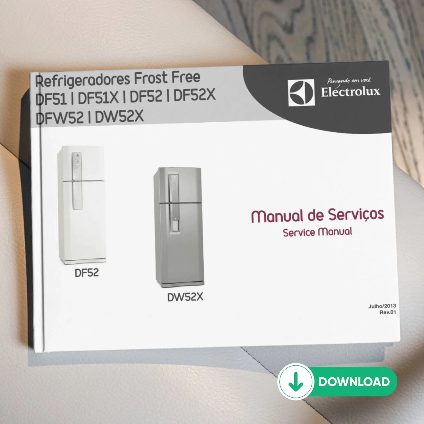 Manual Técnico de Serviços Refrigerador Electrolux DF51, DF51X, DF52, DF52X, DFW52, DW52X - Baixar PDF Electrolux