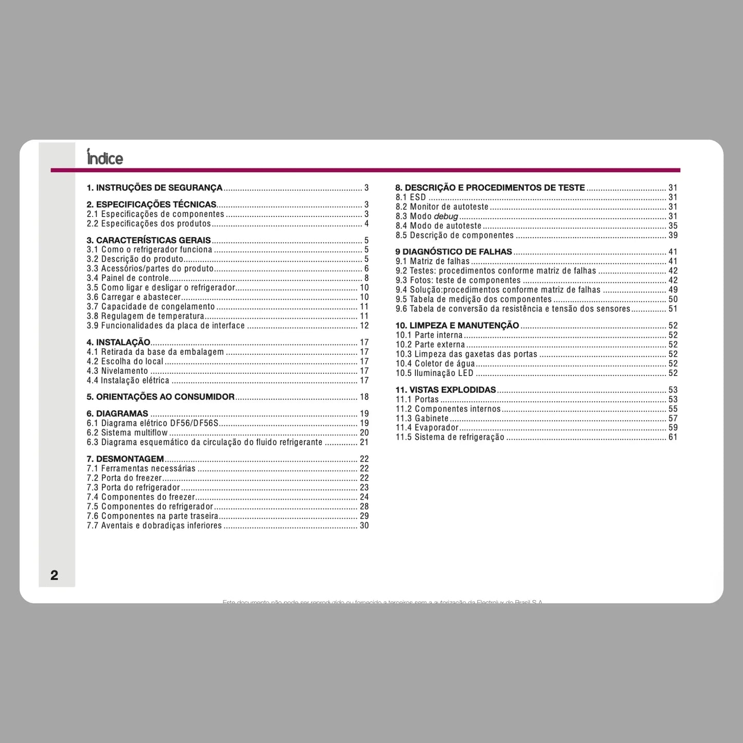 Manual Técnico de Serviços Refrigerador Electrolux DF56, DF56S - Baixar PDF Electrolux