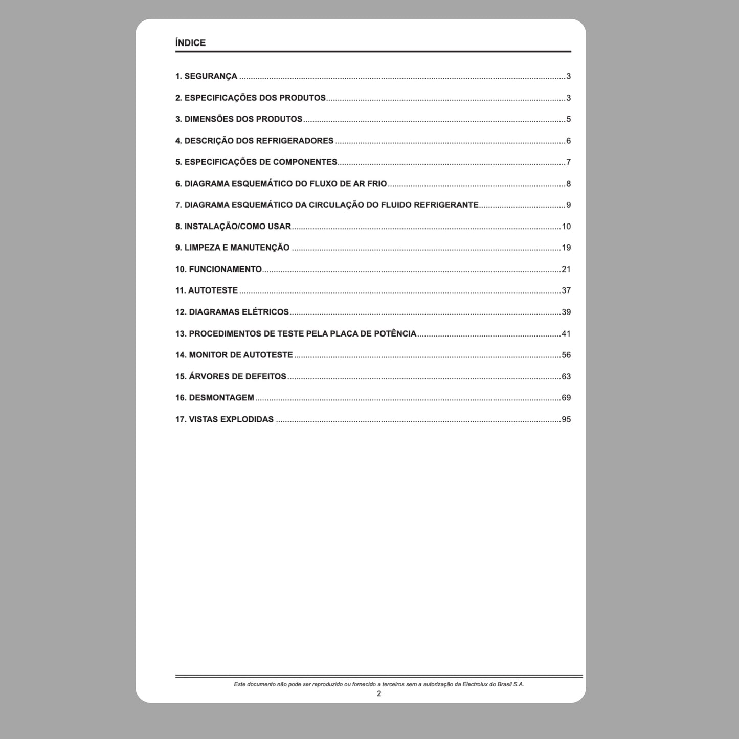 Manual Técnico de Serviços Refrigerador Electrolux DF80X/DFI80/DI80X - Baixar PDF Electrolux