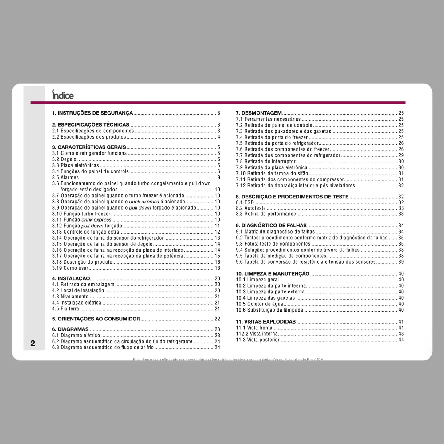 Manual Técnico de Serviços Refrigerador Electrolux DFN39, DFX39, TF39, TF39S - Baixar PDF Electrolux