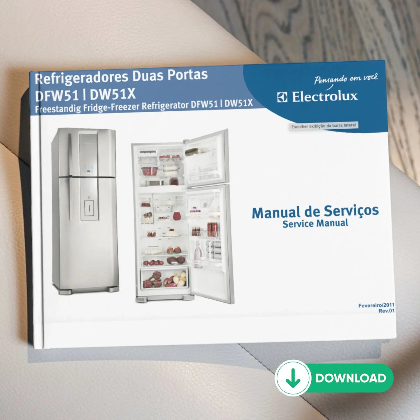 Manual Técnico de Serviços Refrigerador Electrolux DFW51, DW51X - Baixar PDF Electrolux