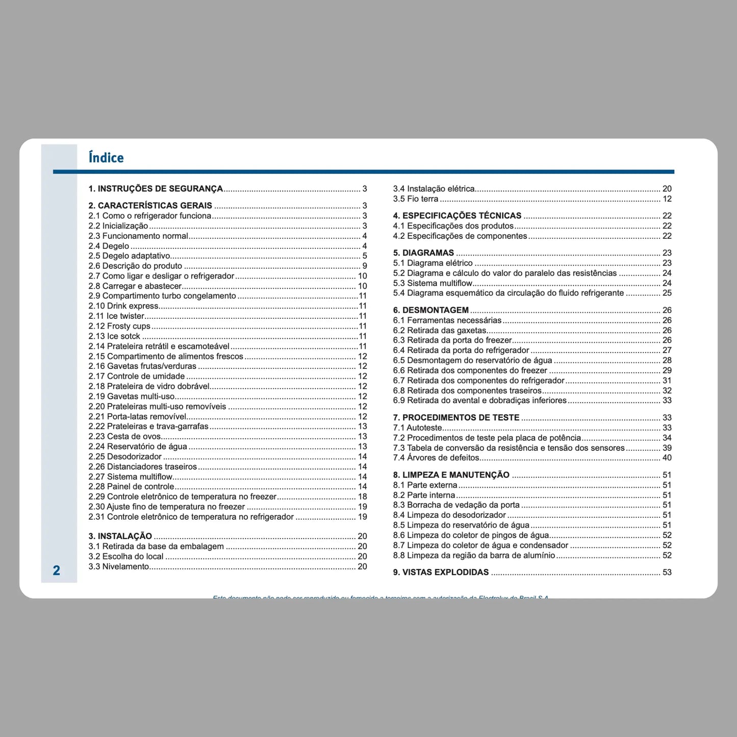 Manual Técnico de Serviços Refrigerador Electrolux DFW51, DW51X - Baixar PDF Electrolux