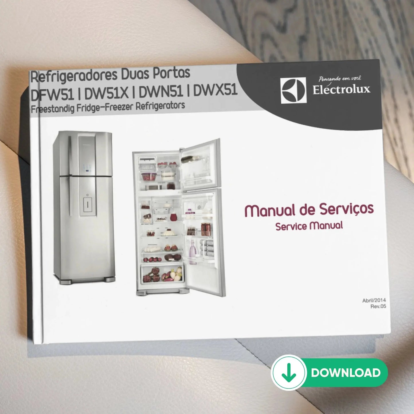 Manual Técnico de Serviços Refrigerador Electrolux DFW51, DW51X, DWN51, DWX51 - Baixar PDF Electrolux