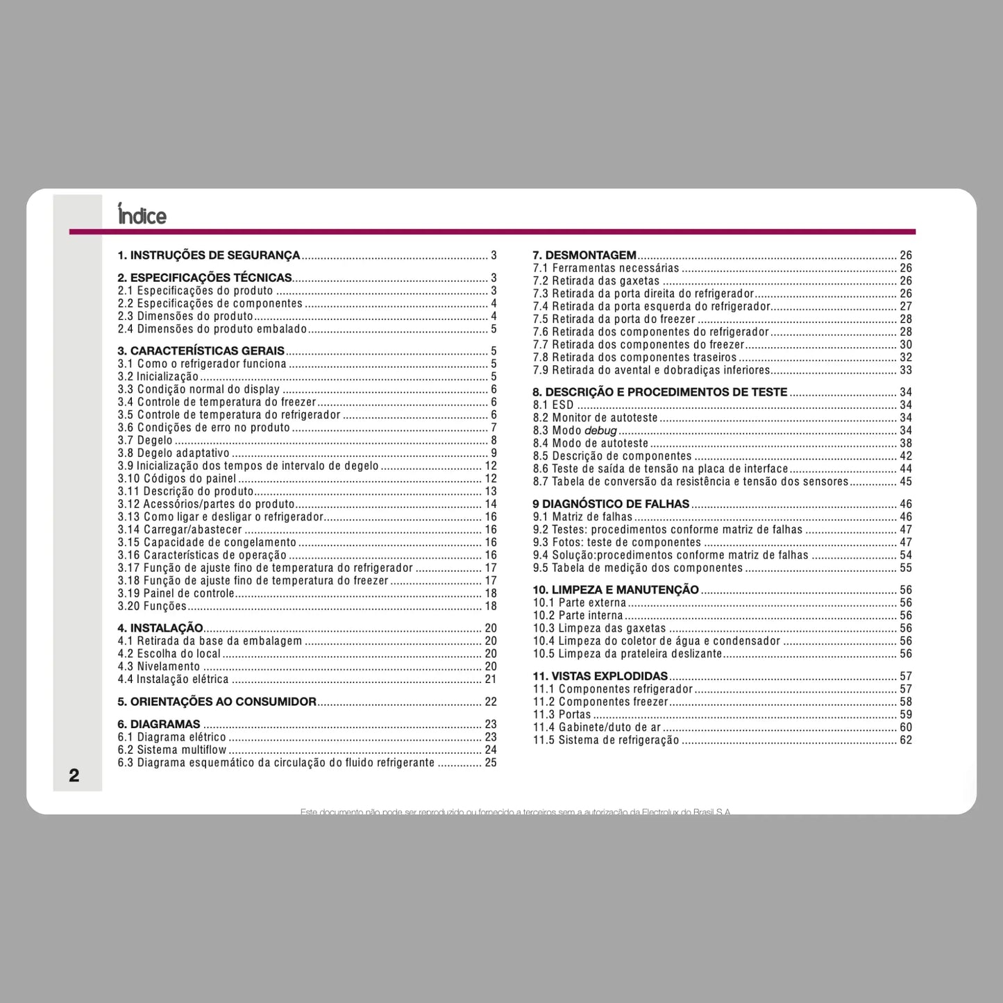 Manual Técnico de Serviços Refrigerador Electrolux DM84X - Baixar PDF Electrolux