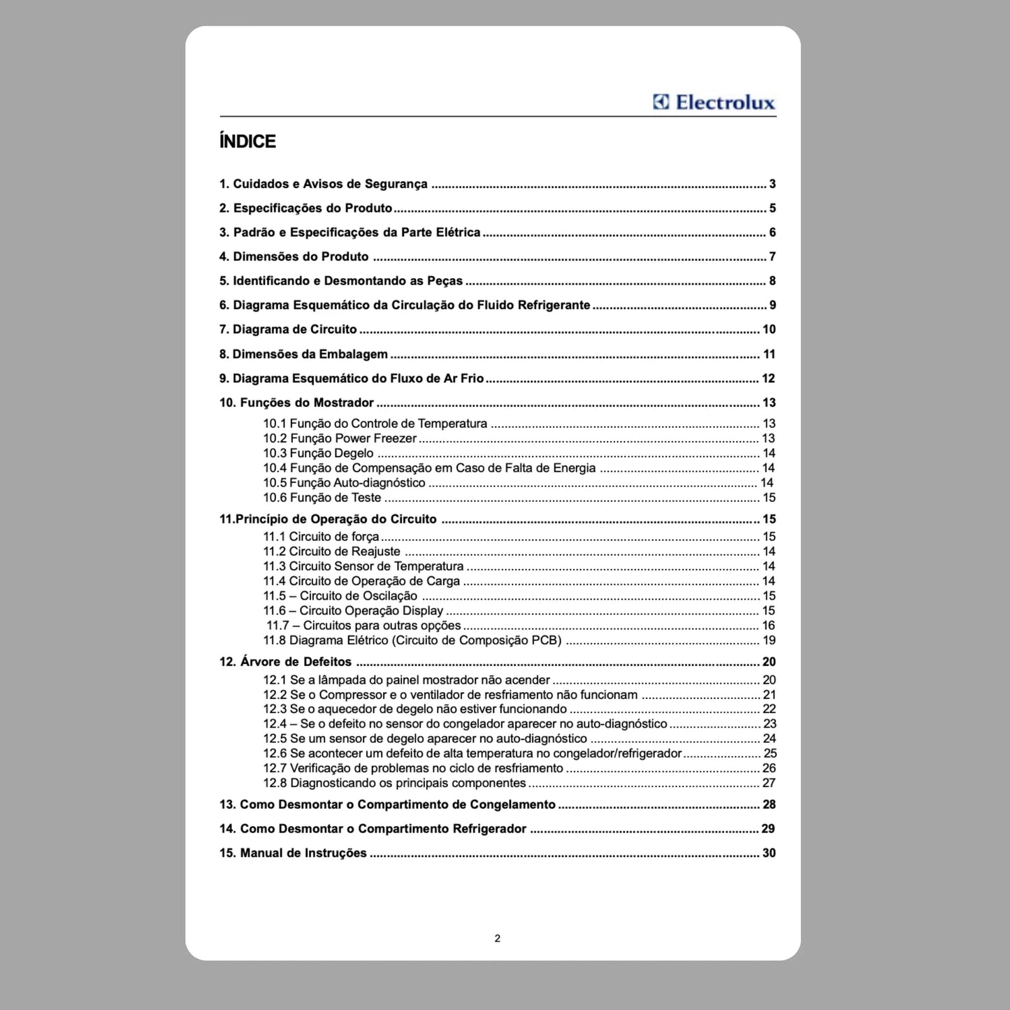 Manual Técnico de Serviços Refrigerador Electrolux DS42E - Baixar PDF Electrolux