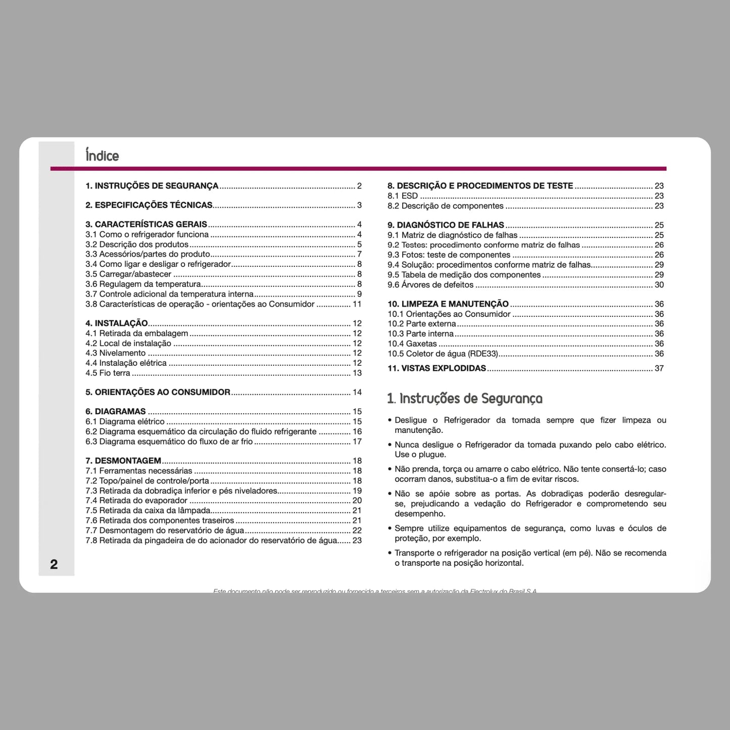 Manual Técnico de Serviços Refrigerador Electrolux RE31/RE35/RDE33/RW35 - Baixar PDF Electrolux
