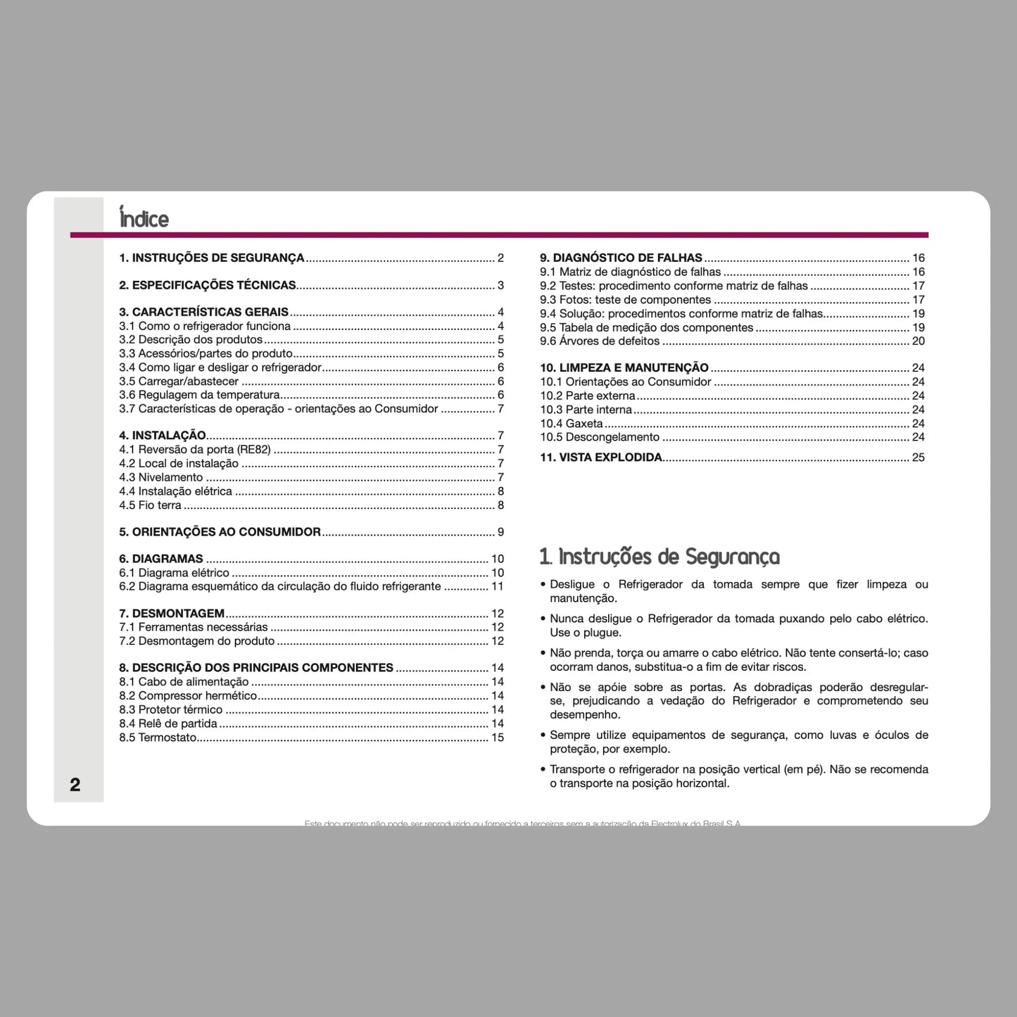 Manual Técnico de Serviços Refrigerador Electrolux RE82/RE122 - Baixar PDF Electrolux