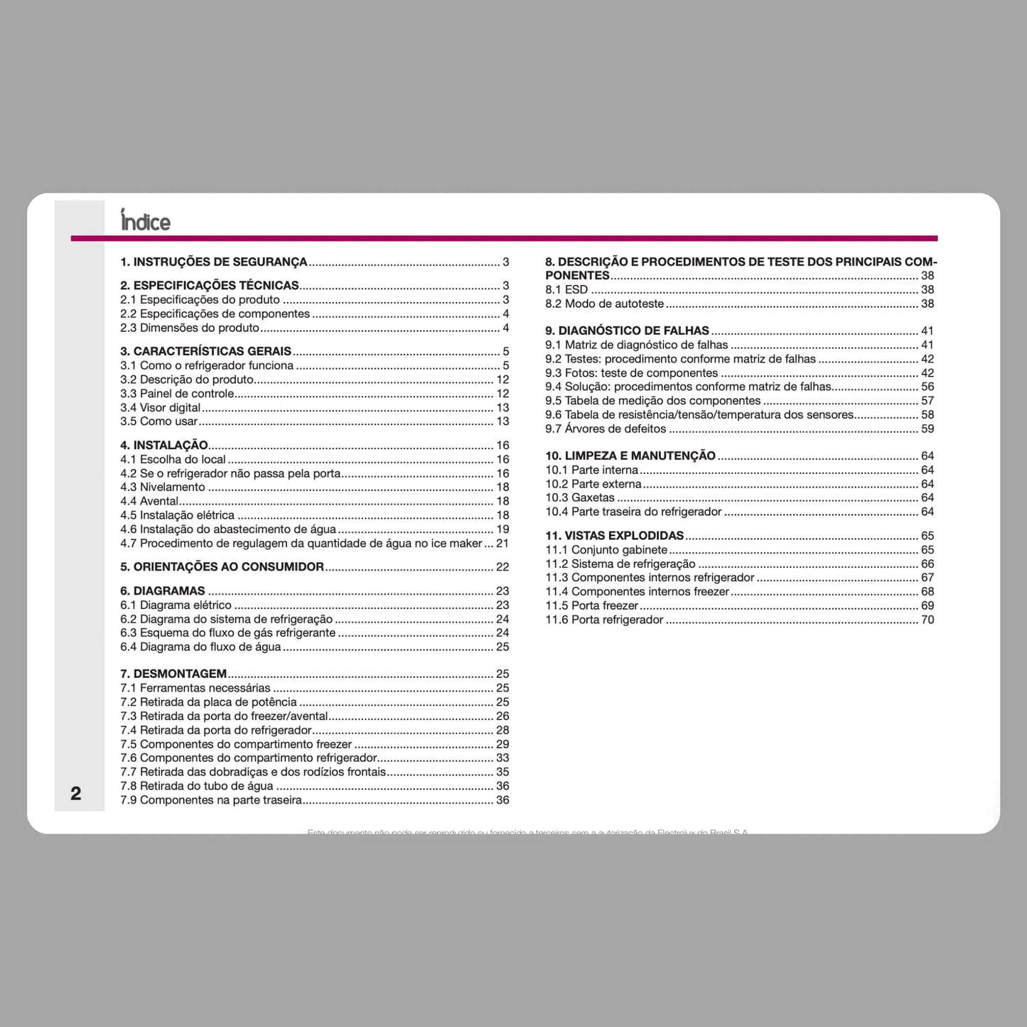 Manual Técnico de Serviços Refrigerador Electrolux Side by Side SS91X - Baixar PDF Electrolux