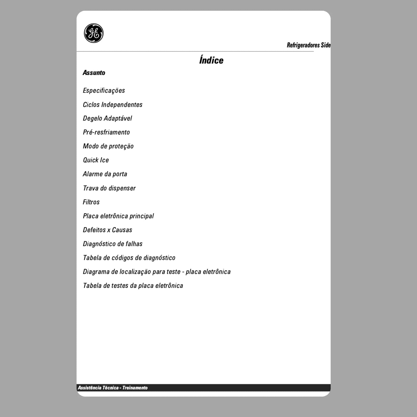 Manual Técnico de Serviços Refrigerador GE PSS23/PSM29 - Baixar PDF GE