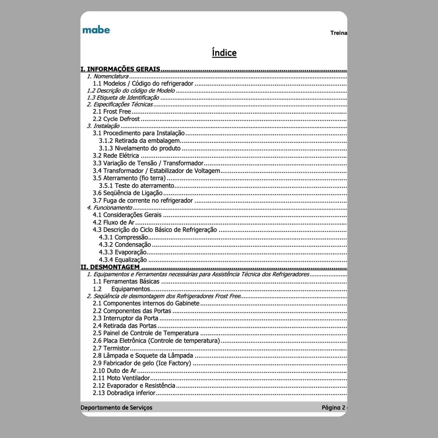 Manual Técnico de Serviços Refrigerador GE REGE410 - Baixar PDF