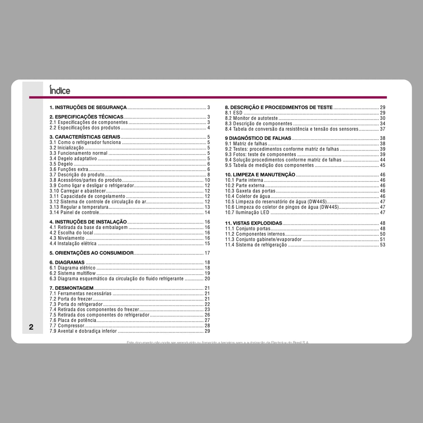Manual Técnico de Serviços Refrigeradores Electrolux DF44, DF44S, DW44S - Baixar PDF Electrolux