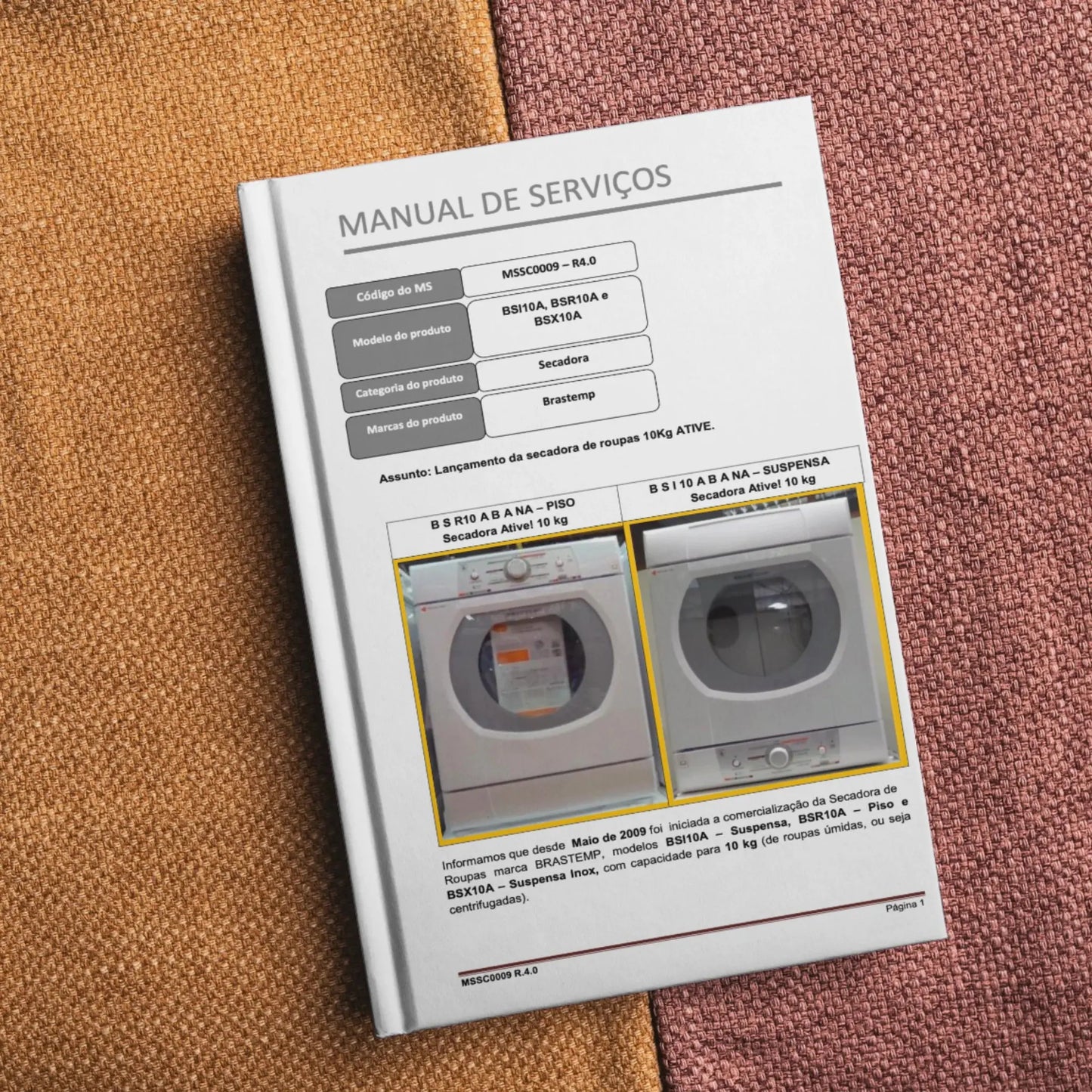 Manual Técnico de Serviços Secadora Brastemp BSR10A e BSI10A - Baixar PDF Brastemp