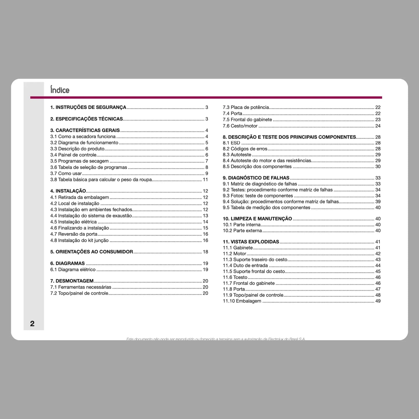 Manual Técnico de Serviços Secadora Electrolux SFE17 - Baixar PDF