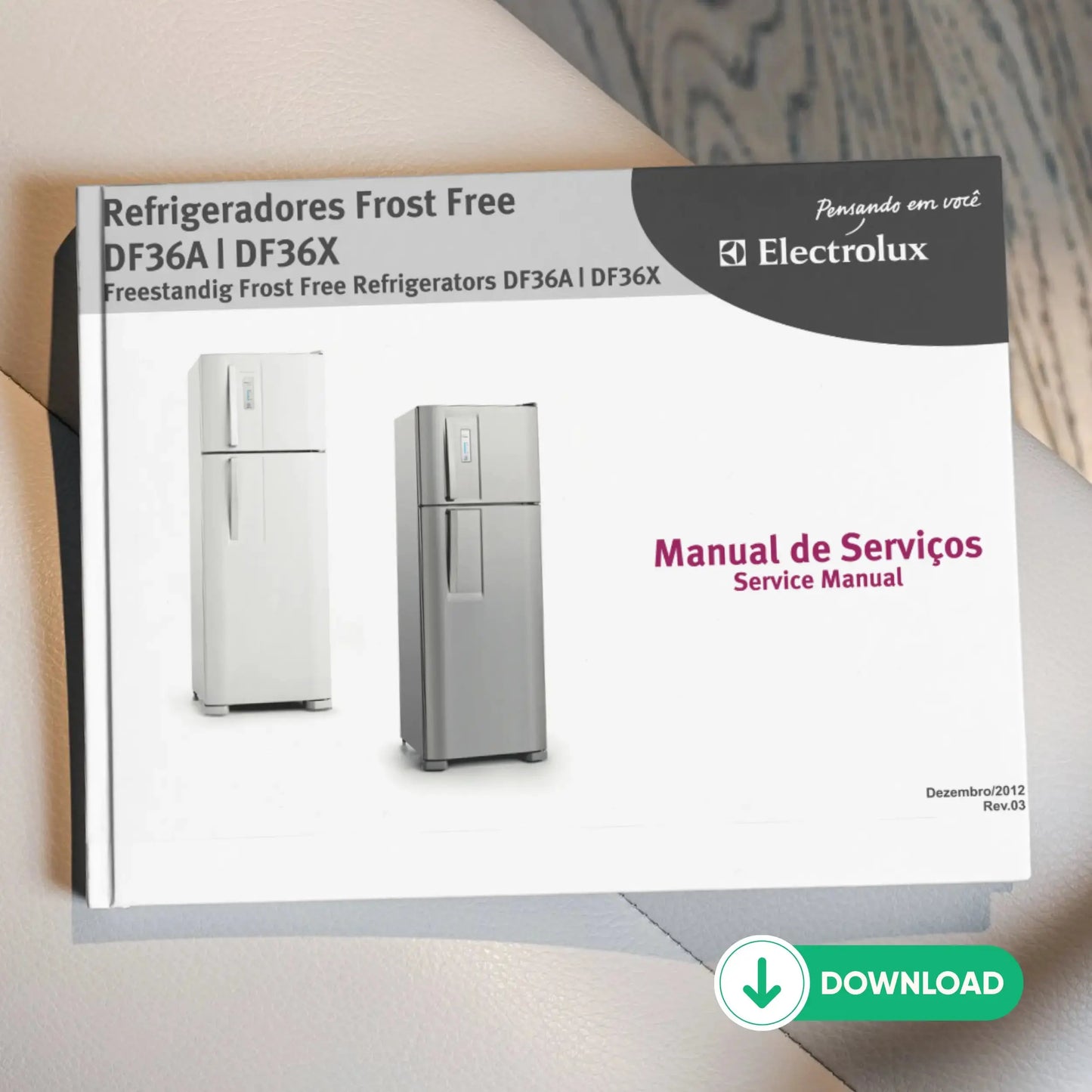 Manual Técnico de Serviço Refrigerador Electrolux DF36A - DF36X: Baixar PDF Electrolux