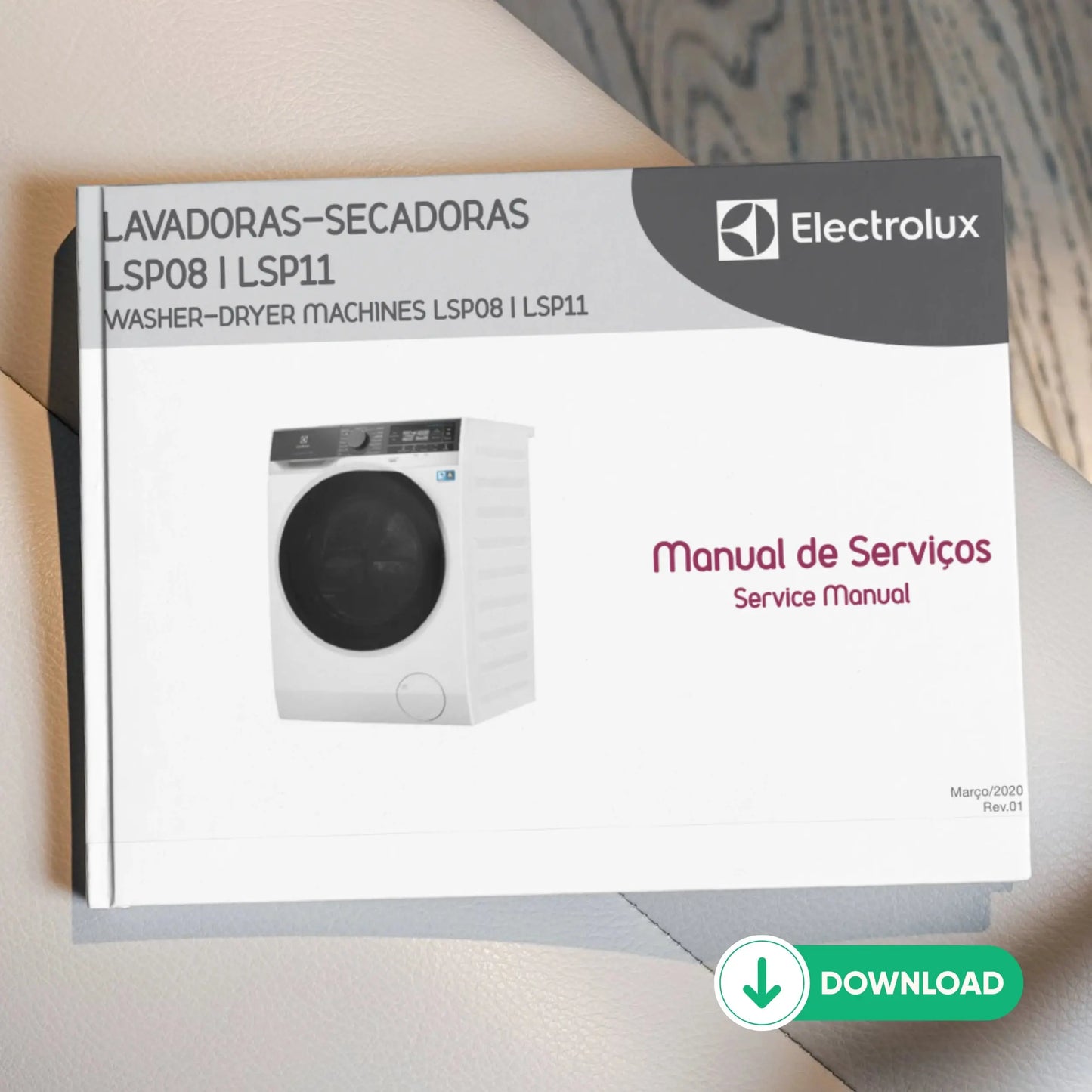 Manual Técnico de Serviços Lava e Seca Electrolux LSP08–LSP11 Baixar PDF Electrolux