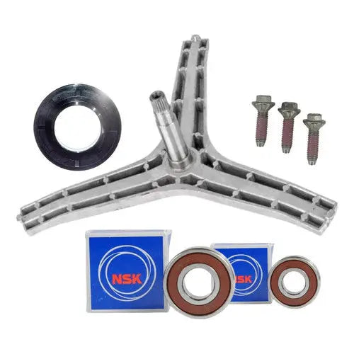 KIT EIXO TRIPE + RETENTOR + 03 PARAFUSOS + 02 ROLAMENTOS NSK - LAVA E SECA SAMSUNG VÁRIOS MODELOS shopee