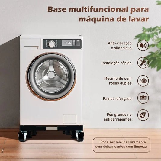 Suporte Móvel para Máquina de lavar e Refrigerador - Ajustável e Resistente