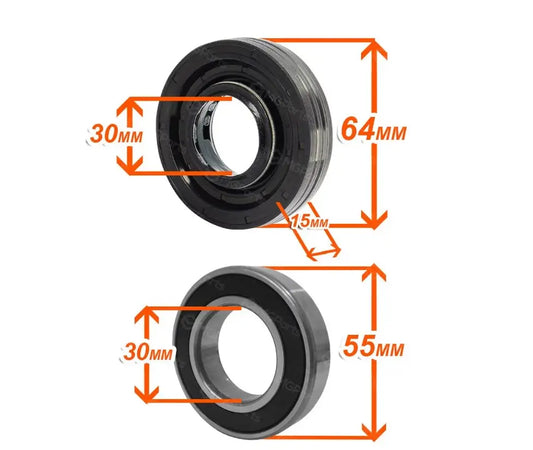 KIT COM DOIS ROLAMENTOS E UM RETENTOR PARA LAVADORAS DE ROUPA ORIGINAL BRASTEMP E CONSUL