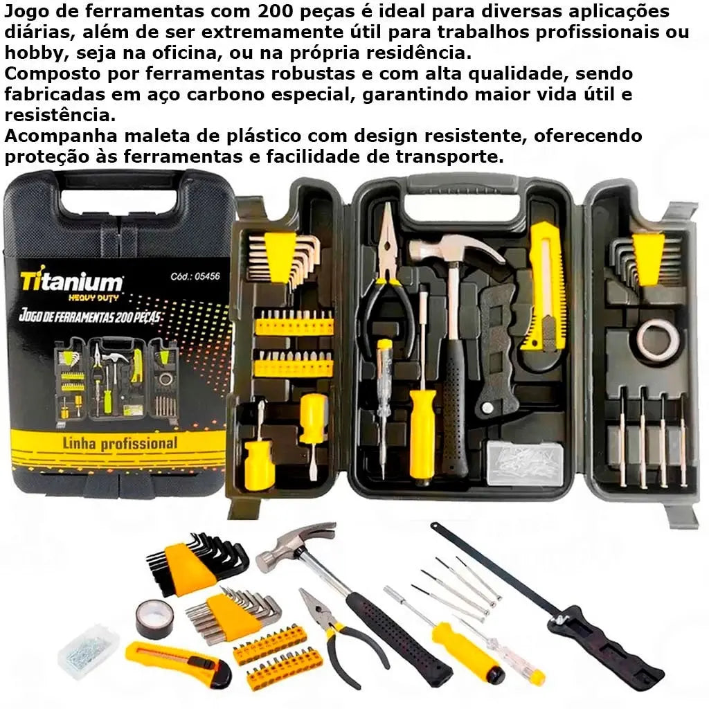 Jogo de Ferramentas com Maleta 241 Peças - Soquetes, Bits e Chave Catraca Reversível Semiprofissional shopee