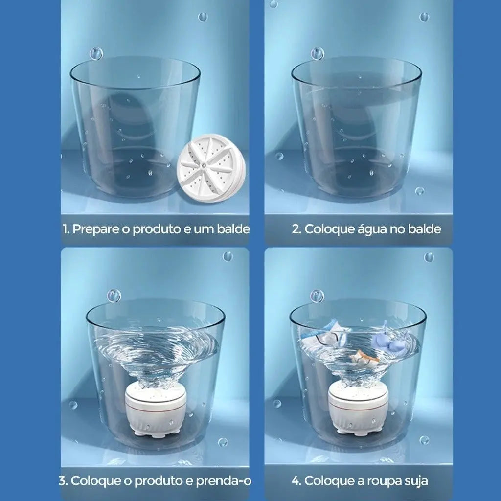 Mini Máquina de Lavar Roupas Panos Toalhas no Balde Portátil Ultrassônica Lavanderia USB Lava Louças Branco com USB shopee