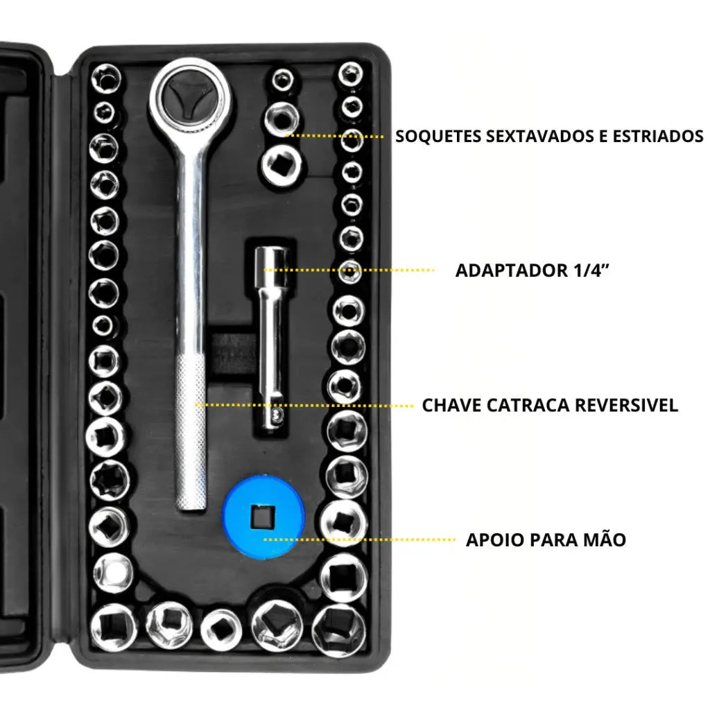 Kit De Ferramentas 46 ou 40 Peças Com Maleta Jogo De Ferramentas Completo shopee