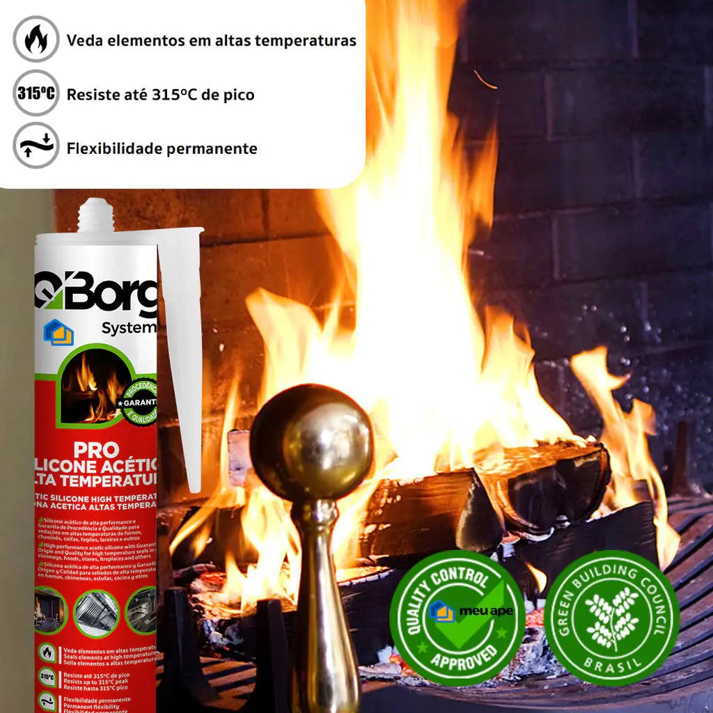 Silicone Q-Borg Pro Acético Alta Temperatura - Solução Ideal para Vedações de Alta Performance shopee