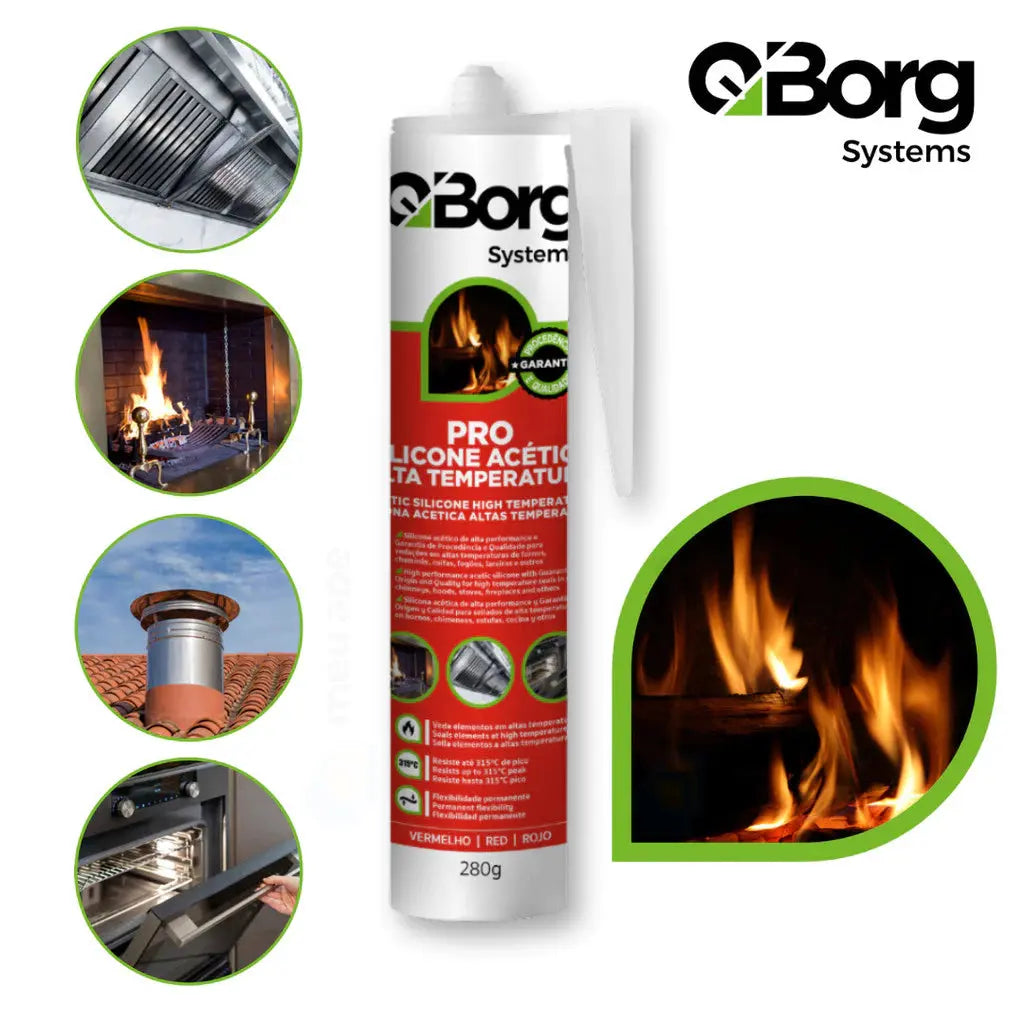 Silicone Q-Borg Pro Acético Alta Temperatura - Solução Ideal para Vedações de Alta Performance shopee