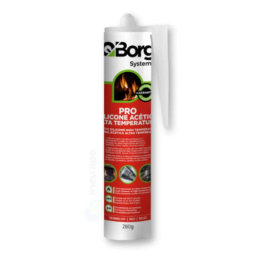 Silicone Q-Borg Pro Acético Alta Temperatura - Solução Ideal para Vedações de Alta Performance