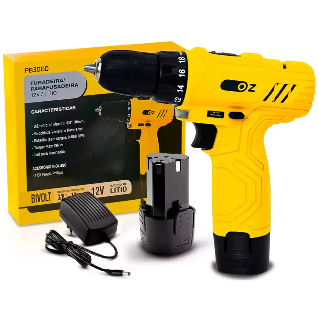 Furadeira Parafusadeira a Bateria 12V Lítio PB3000 Oz – Compacta, Potente e Versátil! https://shopee.com.br/Parafusadeira-Furadeira-Sem-Fio-Bateria-12v-Bivolt-i.360012700.23095975890?sp_atk=deede18f-8517-4578-b86d-6310ebdc1f06&xptdk=deede18f-8517-4578-b86d-6310ebdc1f06
