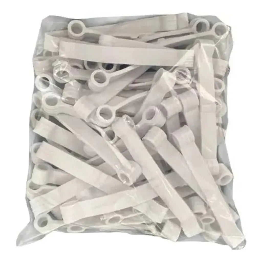 Kit com 100 Tirantes Brancos para Máquinas de Lavar Brastemp e Consul - Tamanho Padrão 11 cm shopee