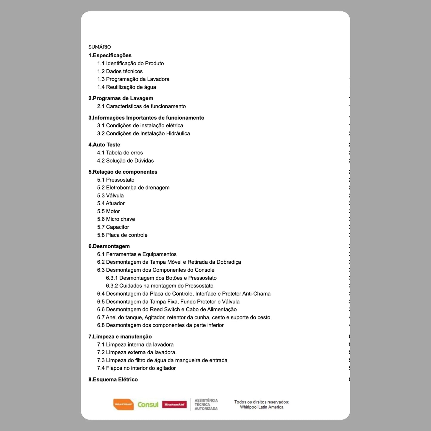 Manual Técnico de Serviços Lavadora Consul CWB09 e CWH12: Baixar PDF Consul