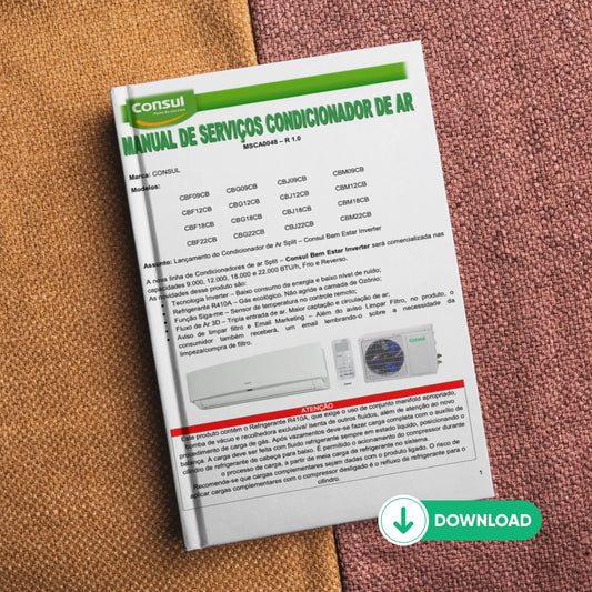Manual Técnico de Serviços Ar-Condicionado Consul CBF, CBG, CBJ, CBM 09CB, 12CB, 18CB, 22CB - Baixar PDF