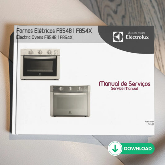 Manual de servicio técnico del horno eléctrico FB54B, FB54X - Descargar PDF