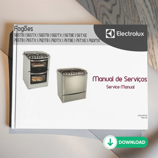 Manual de servicio de la estufa Electrolux 56STB/76DMX - Descargar PDF