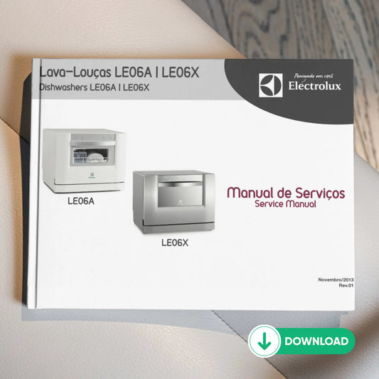 Manual de servicio de lavavajillas Electrolux LE06A y LE06X - Descargar PDF