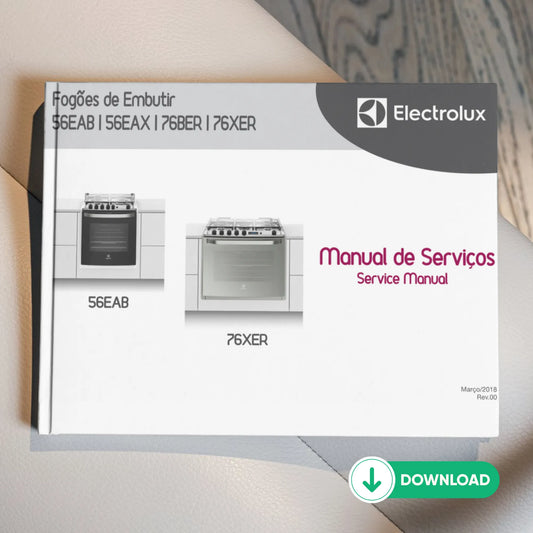 Manual de servicio de la estufa Electrolux 56EAB / 56EAX / 76BER / 76XER - Descargar PDF
