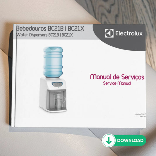 Manual técnico de servicio de los enfriadores de agua Electrolux BC21B y BC21X - Descargar PDF