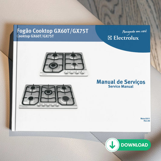 Manual técnico de servicio de las estufas Electrolux GX60T y GX75T - Descargar PDF