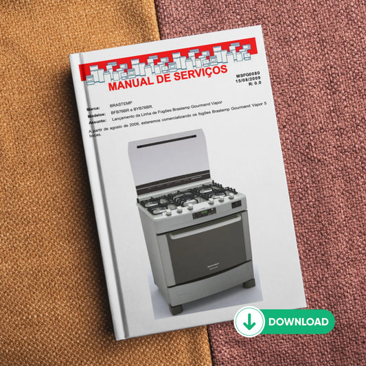 Manual de servicio técnico de las estufas Brastemp BFB76BR y BYB76BR - Descargar PDF