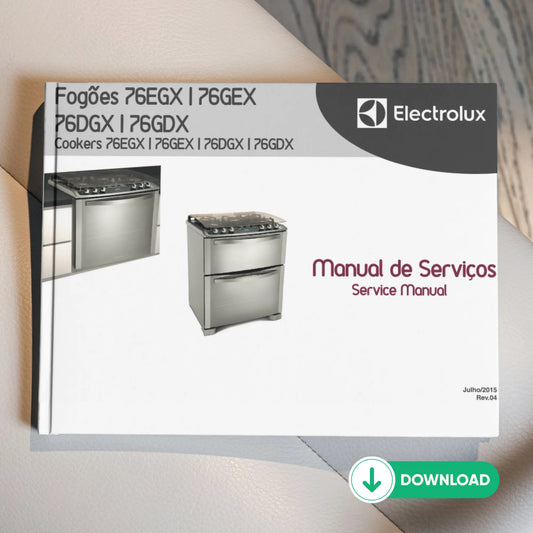 Manual de servicio de la estufa Electrolux 76GDX/76GEX - Descargar PDF