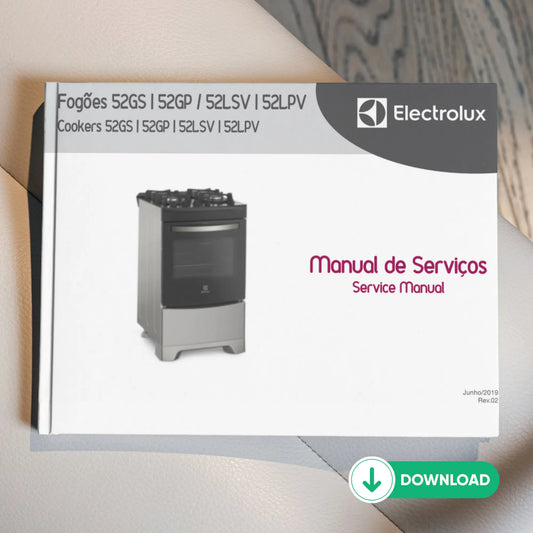 Manual de servicio de estufas Electrolux 52GS, 52GP, 52LSV, 52LPV - Descargar PDF